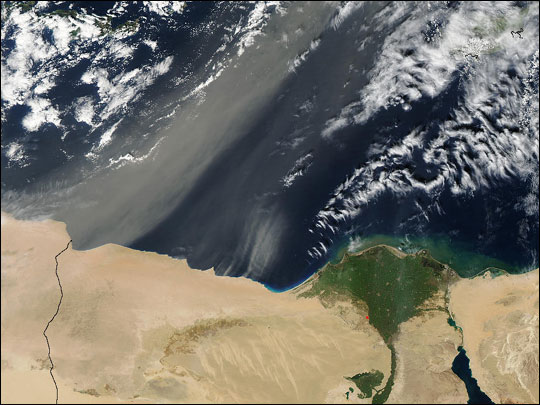 Sandsturm - Satellietenaufnahme - Ägypten - Afrika