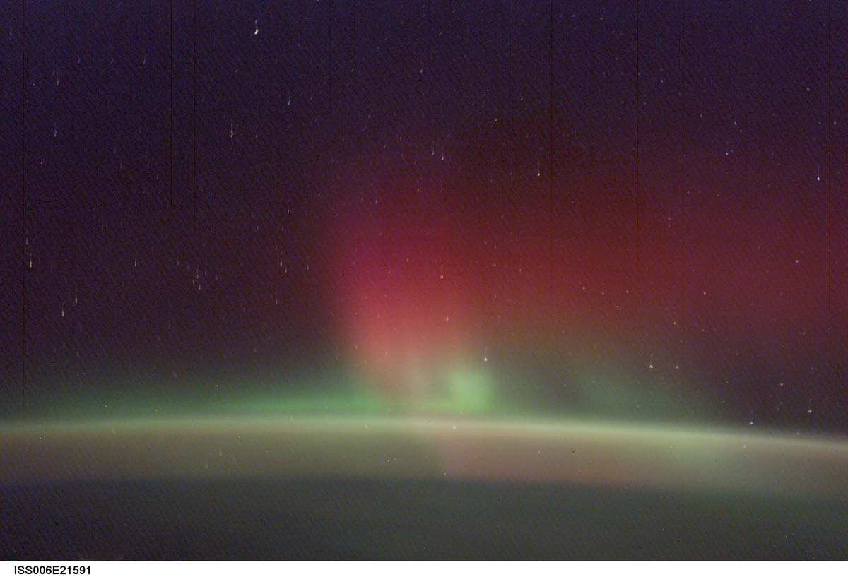 Aurora borealis von ISS aus beobachtet