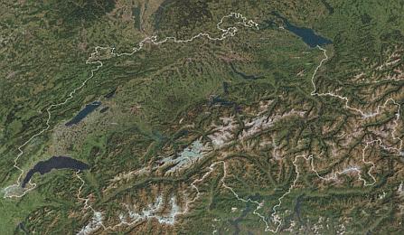 Satellitenfoto der Schweiz