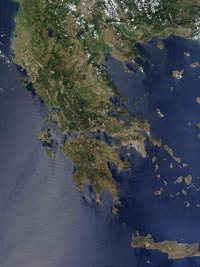 Satellitenbild von Griechenland