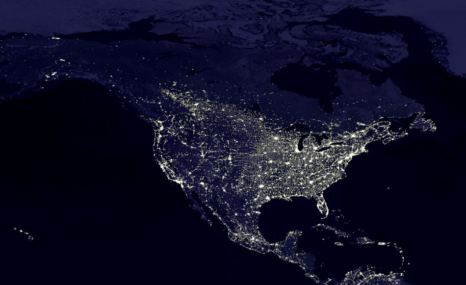 Nordamerika bei Nacht