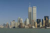 Blick auf Manhatten mit World Trade Center von Liberty Island - New York - USA