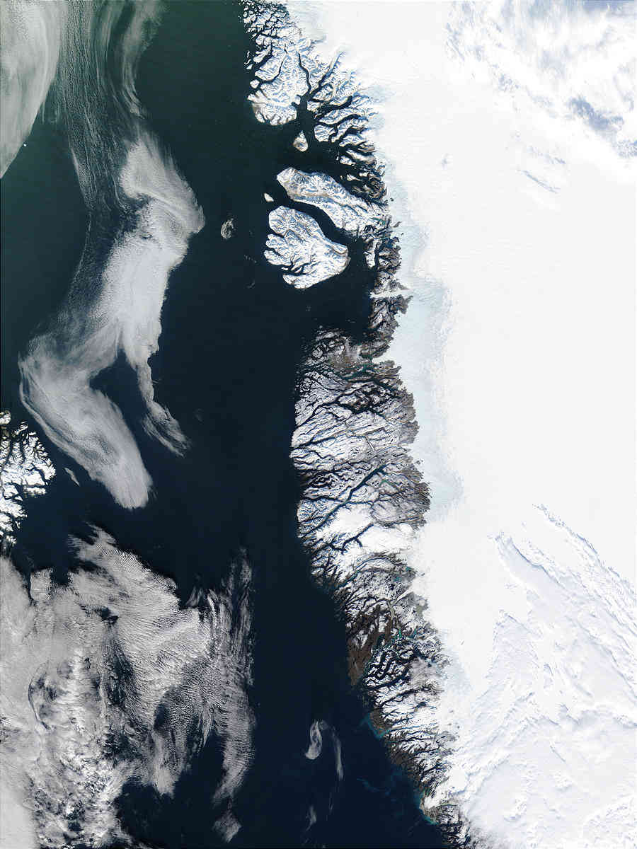 Satellitenaufnahme von Grönland